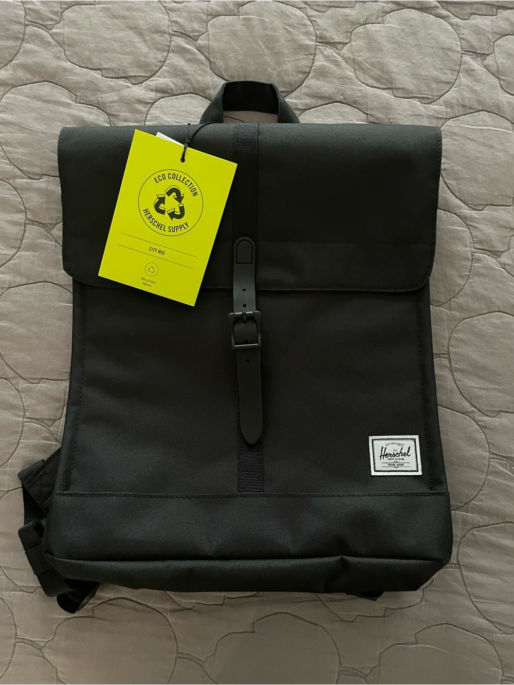 Herschel Supply Company Black Roll-Top Backpack with Buckle